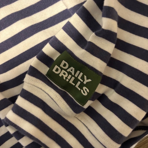 Daily Drills Navy and White Striped Cotton Long Sleeve - Picture 5 of 6